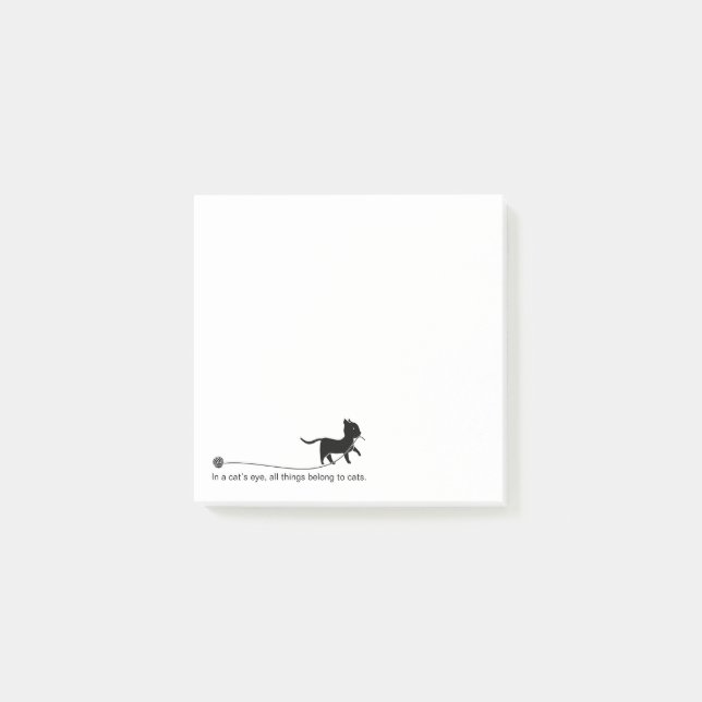 Bloco De Notas Gato Preto, Fios e Citação Engraçada (Frente)