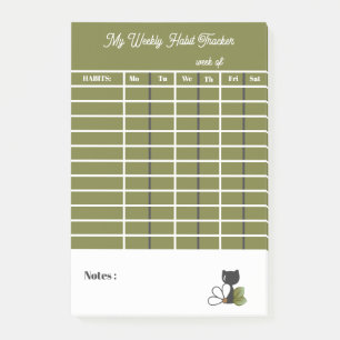 Bloco De Notas Gato Preto Fofo e flor – Personalizado