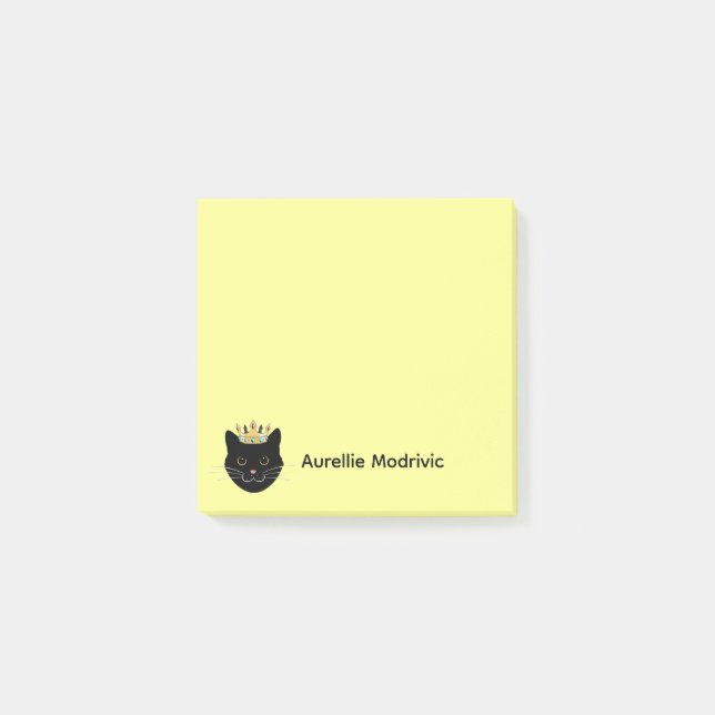 Bloco De Notas Gato Preto Fofo Personalizado (Frente)
