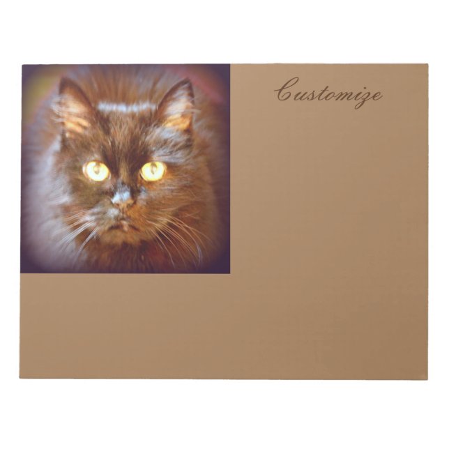 Bloco De Notas gato preto personalizado (Frente)
