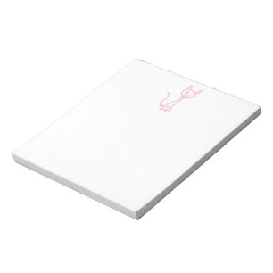 Bloco De Notas Gato rosa pálido, pisc