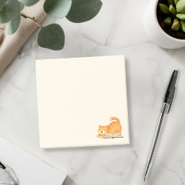 Bloco De Notas Gato Ruivo Minimalista Literário