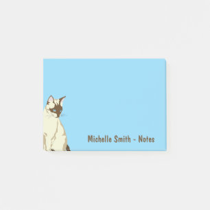 Bloco De Notas Gato Siames Cute Personalizado - Azul