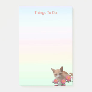 Bloco De Notas Gato Tabby de Gengibre em Cores Pastel
