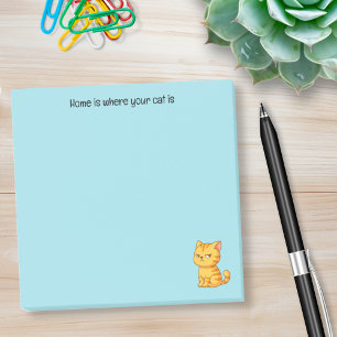 Bloco De Notas Gato Tabby Laranja Mal-Humorado Texto Personalizad
