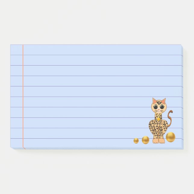 Bloco De Notas Gato Tigre Fofo & Confete Dourado (Frente)