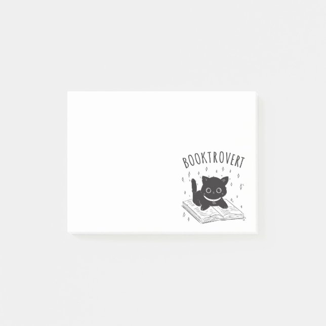 Bloco De Notas Gato-troverte com livro e estrelas (Frente)