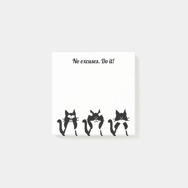 Bloco De Notas Gatos Brancos Pretos | Três Gatinhos (Frente)