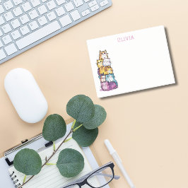 Bloco De Notas Gatos Coloridos Escritório Engraçado de Cana-de-Ág