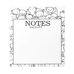 Bloco De Notas Gatos de Nome Personalizado de Cubo