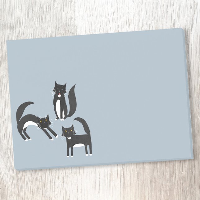 Bloco De Notas Gatos de Tuxedo preto e branco (Black and white Tuxedo Cat post it notes)