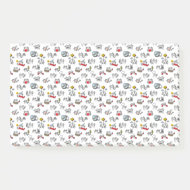 Bloco De Notas Gatos engraçados, leite e magia. (Frente)