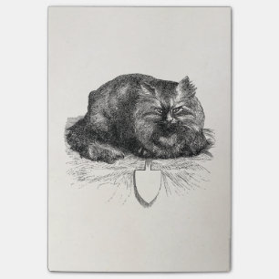 Bloco De Notas Gatos pretos irritados do Tag do gato do vintage
