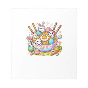 Bloco De Notas Gatos Ramen de Páscoa Fofos Anime Feliz Dia de Pás