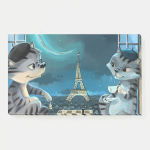 Bloco De Notas Gatos Torre Eiffel - Notas Noturnas 10" x 6"