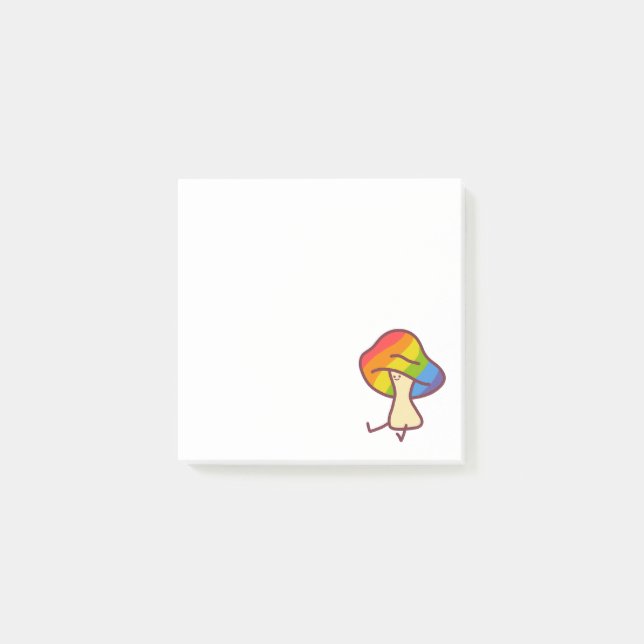 Bloco De Notas Gay Fungi Rainbow Mushroom Sticky Notes (Frente)