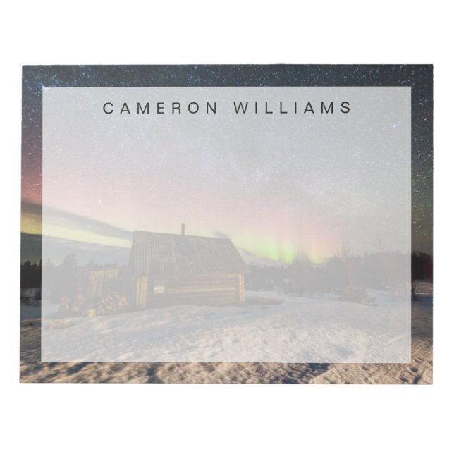 Bloco De Notas Gelo e neve | Aurora Polaris Murmansk, Islândia (Frente)