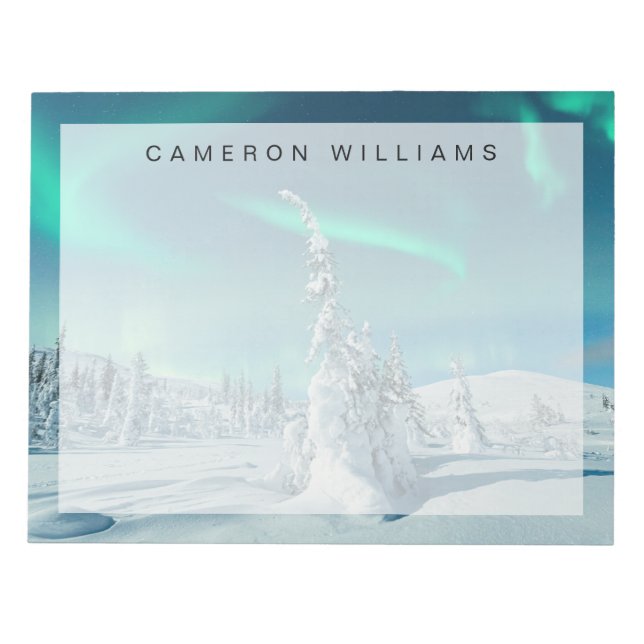 Bloco De Notas Gelo e neve | Luzes Nortes, Lapónia, Finlândia (Frente)