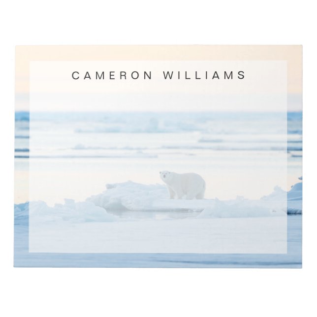 Bloco De Notas Gelo e neve | Polar Bear Iceberg Noruega (Frente)