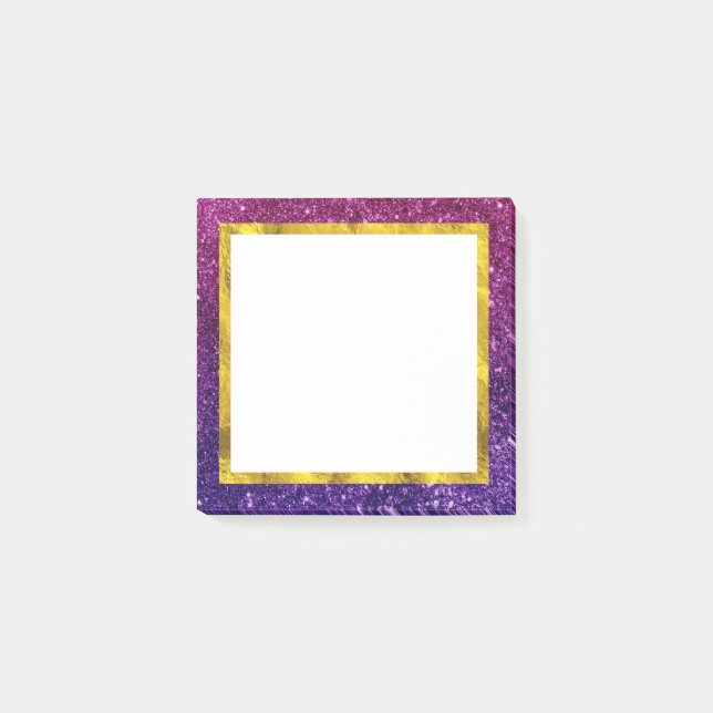 Bloco De Notas Gemstones brilhantes cor-de-rosa e púrpura (Frente)