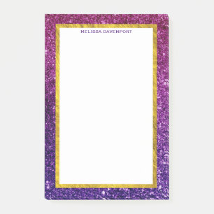 Bloco De Notas Gemstones brilhantes cor-de-rosa e púrpura