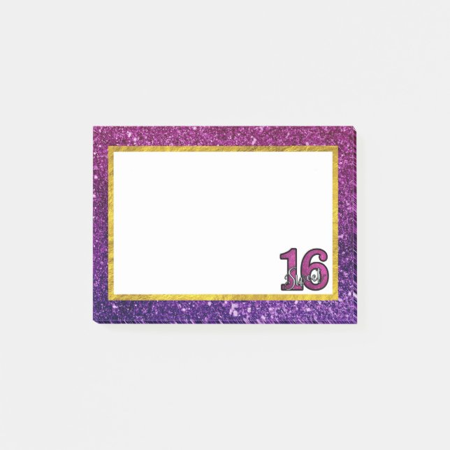 Bloco De Notas Gemstones cor-de-rosa e púrpura doce 16 brilhos br (Frente)