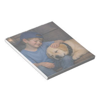 Bloco De Notas Gentle Boy and Sleeping Dog – Warm Moments Notepad