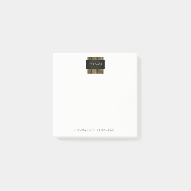 Bloco De Notas Geometria Mínima Conceptual Dourada Branca Preta (Frente)