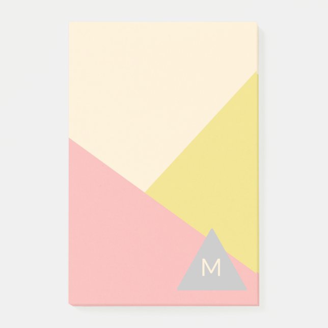 Bloco De Notas Geometric Shapes in Pastel Colors Monogrammed (Frente)