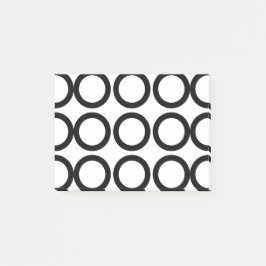 Bloco De Notas Geométrico em Círculo Negro e Branco
