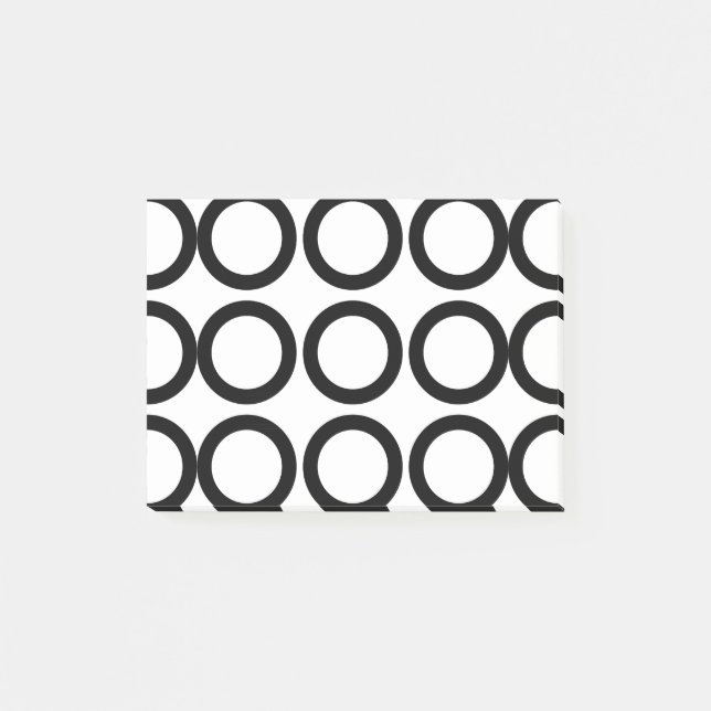 Bloco De Notas Geométrico em Círculo Negro e Branco (Frente)