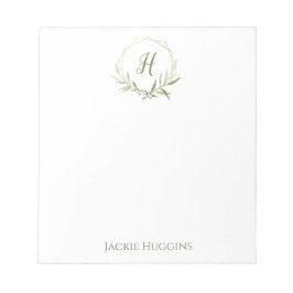 Bloco De Notas Geométrico Greenery Wreath