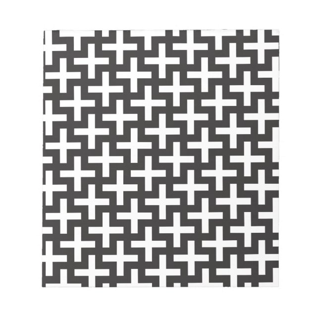 Bloco De Notas Geométrico preto e branco (Frente)