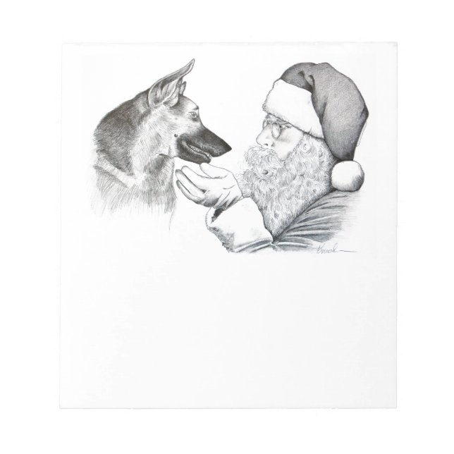 Bloco De Notas German shepherd e Papai Noel (Frente)