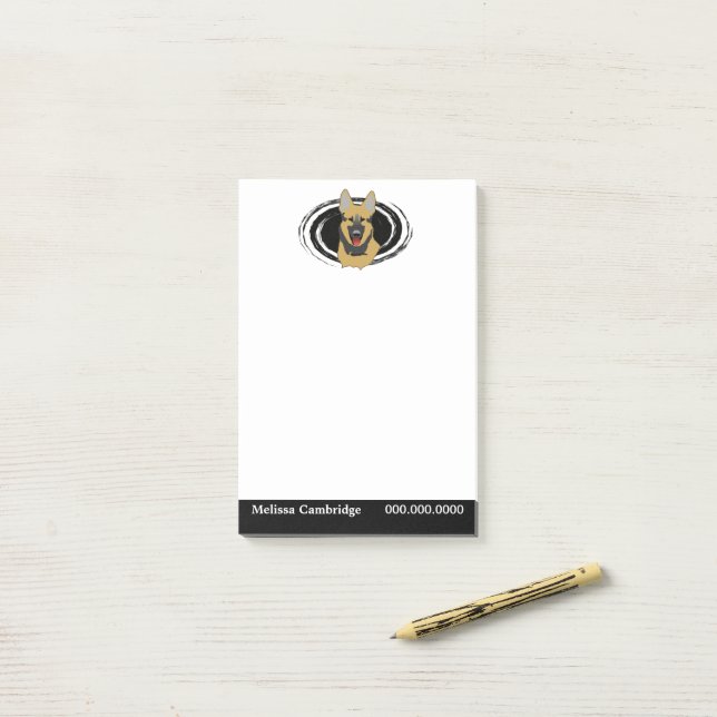 Bloco De Notas German shepherd Personalizado (Na mesa)