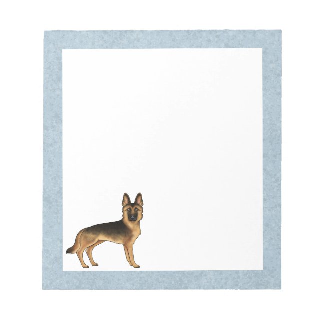 Bloco De Notas German shepherd preto e bronzeado Cão GSD (Frente)