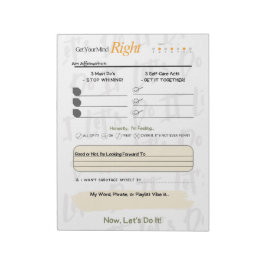 Bloco De Notas Get Your Mind RIGHT – 5-Minute Journal Notepad