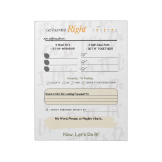 Bloco De Notas Get Your Mind RIGHT – 5-Minute Journal Notepad
