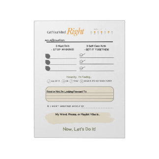Bloco De Notas Get Your Mind RIGHT – 5-Minute Journal Notepad