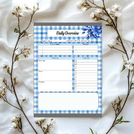 Bloco De Notas Ginga Floral Azul_ Visão Geral Diária