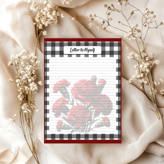 Bloco De Notas Ginga Floral Preto e Branco_ Carta para Mim (Criador carregado)