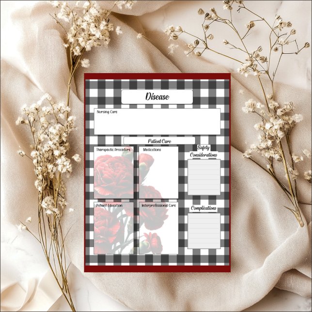 Bloco De Notas Ginga Floral Preto e Branco_ Doença Temp 2 (Criador carregado)
