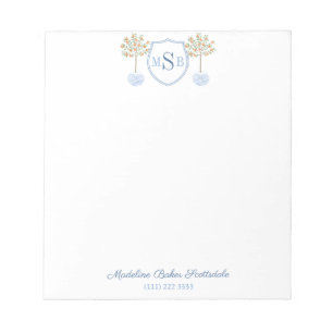 Bloco De Notas Ginger Jar Monogrammed, árvore de citros da Elegan