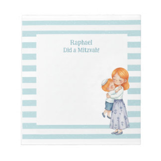 Bloco De Notas Ginger Mama & Son Hug personalizou Mitzvah