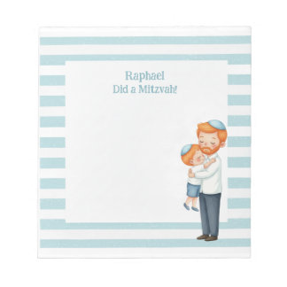 Bloco De Notas Ginger Pai & Son Hug personalizado Mitzvah