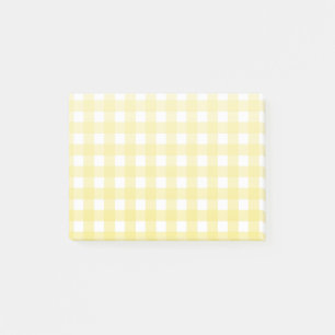 Bloco De Notas Gingham amarelo pálido e branco