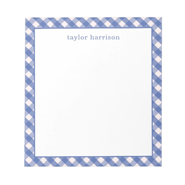 Bloco De Notas Gingham Brilhante Personalizado (Frente)