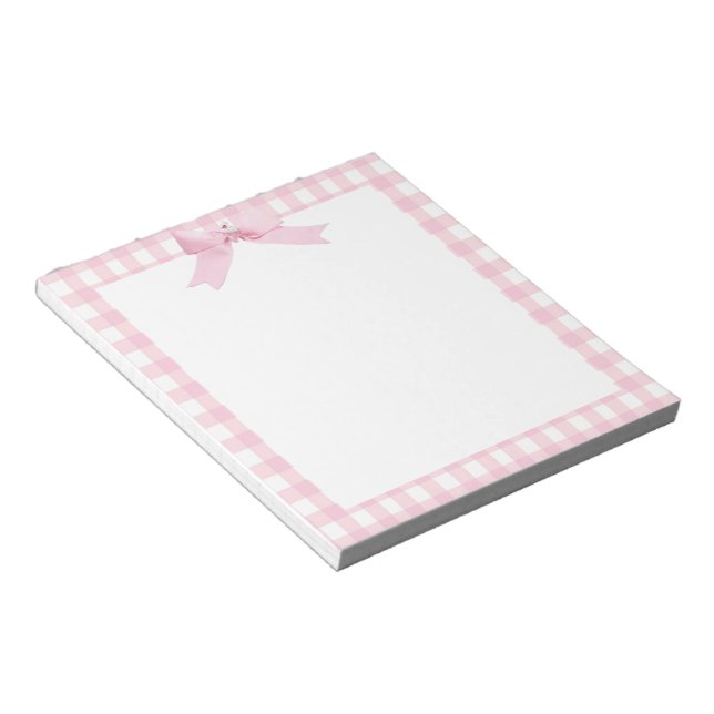 Bloco De Notas Gingham Rosa (Inclinado)