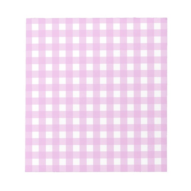 Bloco De Notas Gingham rosa pálido (Frente)