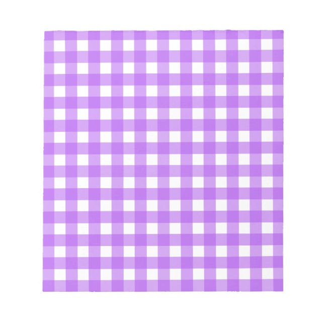 Bloco De Notas Gingham roxo brilhante (Frente)